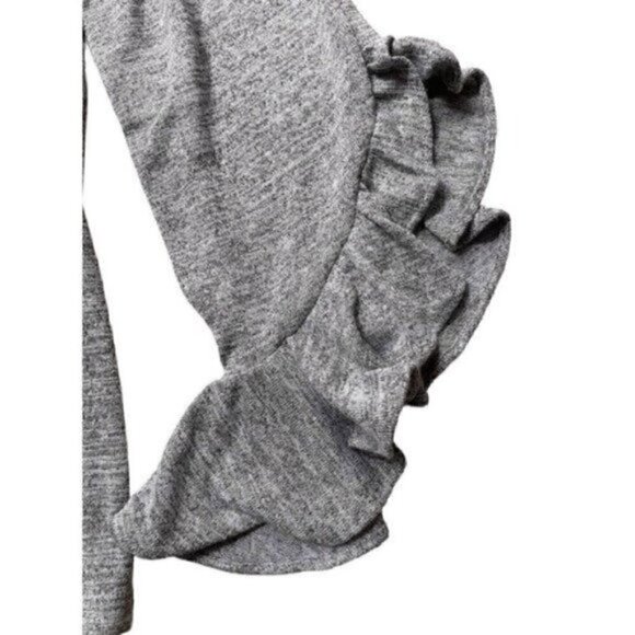 Banana Republic 3/4 Flutter Flared Sleeve Light Heather Gray Top Women’s S - Picture 5 of 8